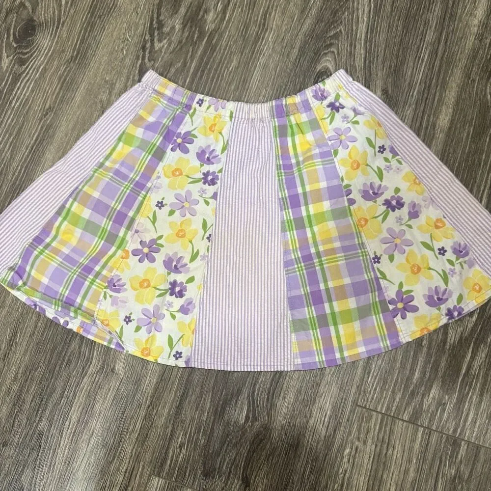Gymboree Size 5 Purple striped & floral Skirt
